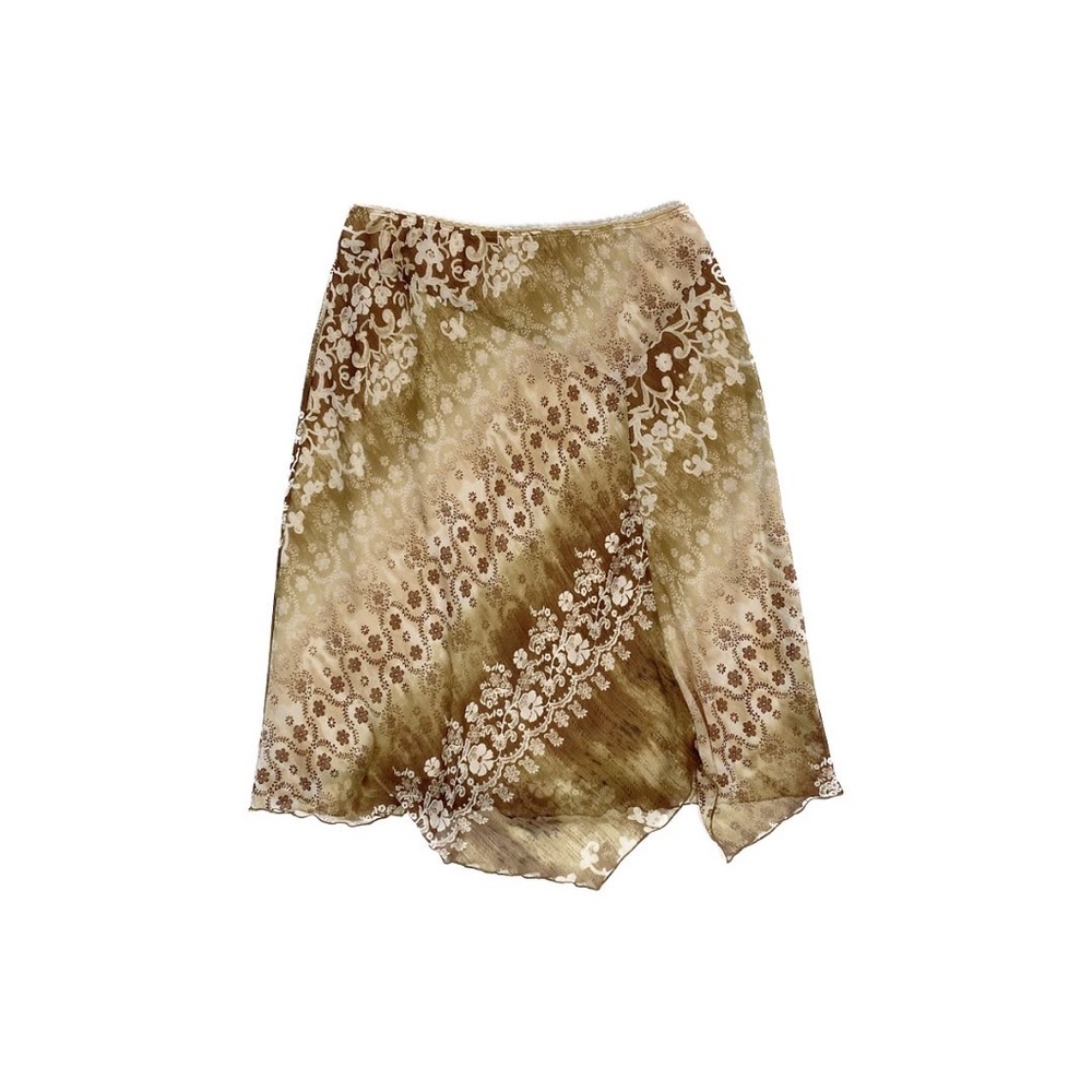 b.i.y.a.y.c.d.a brown floral midi skirt ˖⁺
